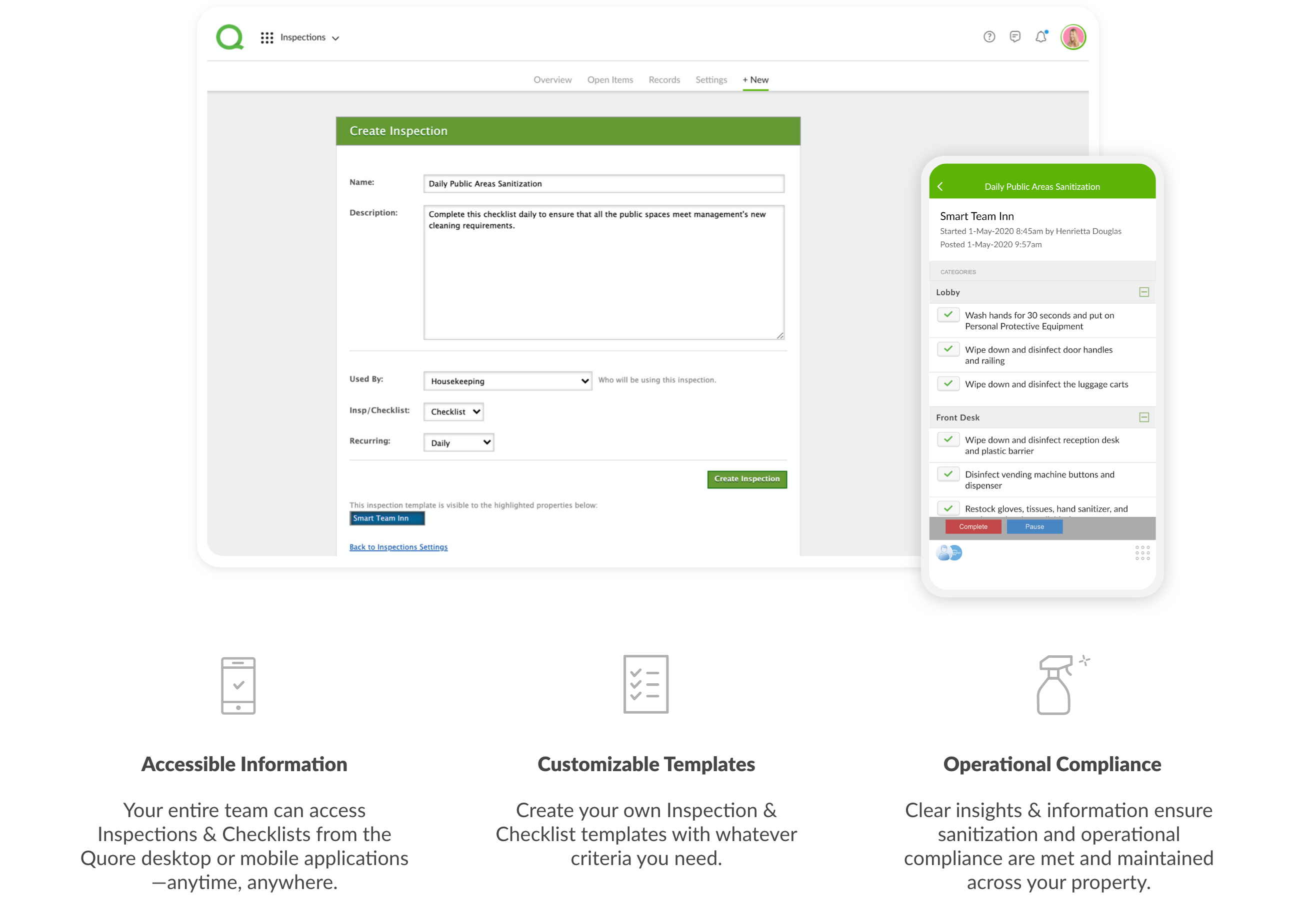 Customizable Hotel Inspections & Checklists Quore